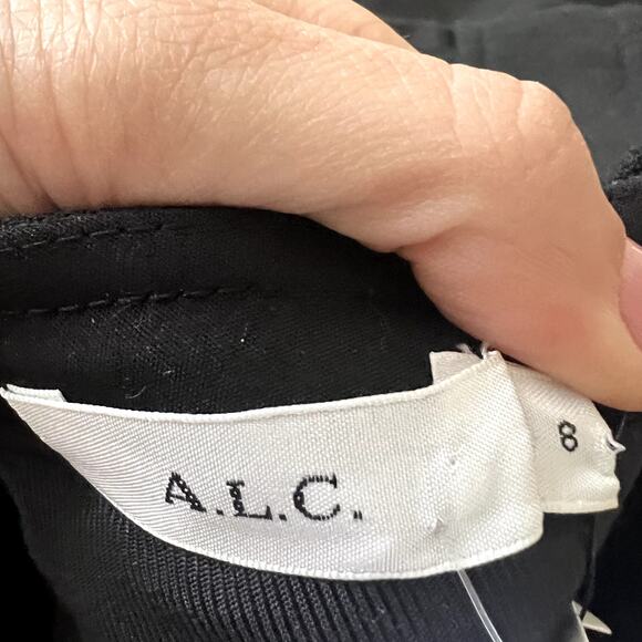 a.l.c. holmes skirt black gold buttons Size 8 viscose C3 - Picture 5 of 7